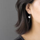 INATURE 925 Sterling Silver Jasmine Flower Long Dangle Earrings