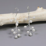 INATURE 925 Sterling Silver Jewelry Elegant Shell Pearl Earrings