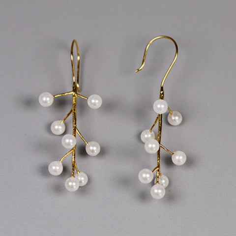 INATURE 925 Sterling Silver Jewelry Elegant Shell Pearl Earrings