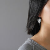 INATURE 925 Sterling Silver Jewelry Fashion Monstera Leaf Drop Earrings