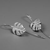 INATURE 925 Sterling Silver Jewelry Fashion Monstera Leaf Drop Earrings