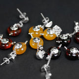 INATURE 925 Sterling Silver Jewelry Natural Amber Teapot Drop Earrings