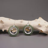 INATURE 925 Sterling Silver Jewelry Natural Aventurine Cloud and Moon Long Drop Earrings