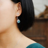 INATURE 925 Sterling Silver Jewelry Natural Blue Aquamarine Earrings