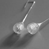 INATURE 925 Sterling Silver Jewelry Natural Crystal Simple Flower Earrings