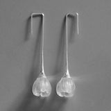 INATURE 925 Sterling Silver Jewelry Natural Crystal Simple Flower Earrings