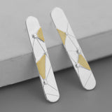INATURE 925 Sterling Silver Jewelry Simple Line Geometric Earrings
