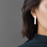 INATURE 925 Sterling Silver Jewelry Simple Line Geometric Earrings