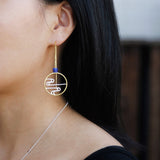 INATURE 925 Sterling Silver Lapis Lazuli Cloud Round Drop Earrings