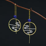 INATURE 925 Sterling Silver Lapis Lazuli Cloud Round Drop Earrings