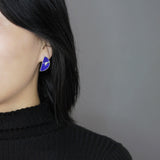 INATURE 925 Sterling Silver Lapis Lazuli Hand of God Adam Stud Earrings