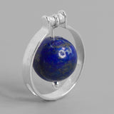 INATURE 925 Sterling Silver Lapis Lazuli Planet Finger Ring