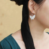 INATURE 925 Sterling Silver Large Butterfly Dangle Earrings