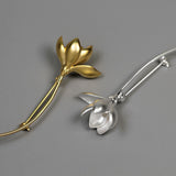 INATURE 925 Sterling Silver Large Magnolia Flower Brooches