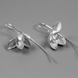 INATURE 925 Sterling Silver Large Magnolia Flower Drop Earrings