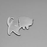 INATURE 925 Sterling Silver Lovely Fat Cat Animal Brooch Pin