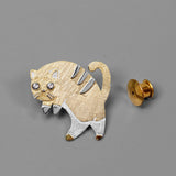 INATURE 925 Sterling Silver Lovely Fat Cat Animal Brooch Pin