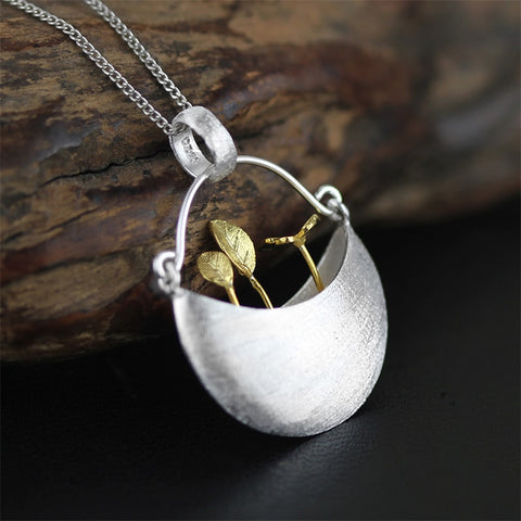 INATURE 925 Sterling Silver My Little Garden Pendant Necklace