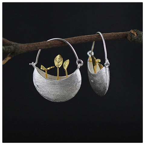 INATURE 925 Sterling Silver My Little Garden Statement Earrings