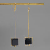 INATURE 925 Sterling Silver Natural Agate Hammer of Love Drop Earrings