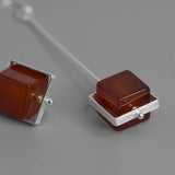 INATURE 925 Sterling Silver Natural Agate Hammer of Love Drop Earrings