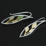 INATURE 925 Sterling Silver Natural Aventurine Flower Leaves Earrings