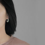 INATURE 925 Sterling Silver Natural Aventurine Pea Pod Circle Earrings