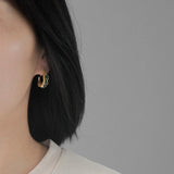 INATURE 925 Sterling Silver Natural Aventurine Pea Pod Circle Earrings