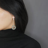 INATURE 925 Sterling Silver Natural Aventurine Vase Round Drop Earrings