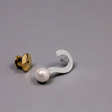 INATURE 925 Sterling Silver Natural Pearl Pin Question Mark Brooches