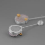 INATURE 925 Sterling Silver Natural Rainbow Agate Drop Earrings