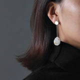 INATURE 925 Sterling Silver Natural Rainbow Agate Drop Earrings