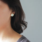 INATURE 925 Sterling Silver Natural Shell Cross Stud Earrings