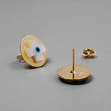 INATURE 925 Sterling Silver Natural Shell Cross Stud Earrings