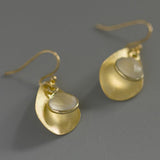 INATURE 925 Sterling Silver Natural Stone Rose Petals Flower Drop Earrings