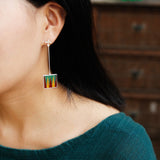 INATURE 925 Sterling Silver Natural Stone The City of Gaudi Square Drop Earrings