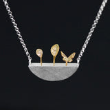 INATURE Sterling Silver Little Garden Pendant Necklaces Fashion Jewelry