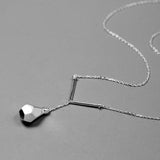 INATURE Sterling Silver Pendant Geometric Bulb Charm Chain Necklace