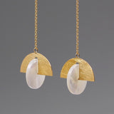 INATURE 925 Sterling Silver Personality Geometric Crystal Long Earrings Jewelry