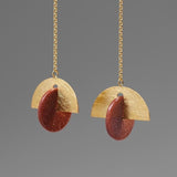 INATURE 925 Sterling Silver Personality Geometric Crystal Long Earrings Jewelry