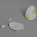 INATURE 925 Sterling Silver Personality Geometric Line Stud Earrings