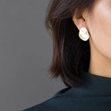 INATURE 925 Sterling Silver Personality Geometric Line Stud Earrings