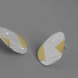 INATURE 925 Sterling Silver Personality Geometric Line Stud Earrings