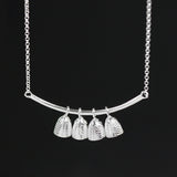 INATURE Sterling Silver Punk Fish Bell Chain Clavicle Necklace