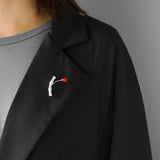 INATURE 925 Sterling Silver Red Coral Flower Bamboo Brooch Pin