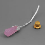 INATURE 925 Sterling Silver Red Coral Magnolia Flower Brooch Pin