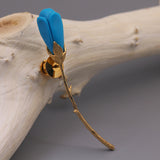 INATURE 925 Sterling Silver Red Coral Magnolia Flower Brooch Pin