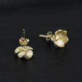 INATURE 925 Sterling Silver Trendy 3D Flower Stud Earrings