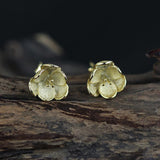 INATURE 925 Sterling Silver Trendy 3D Flower Stud Earrings