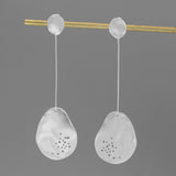 INATURE 925 Sterling Silver Trendy Sway Unique Metal Drop Earrings